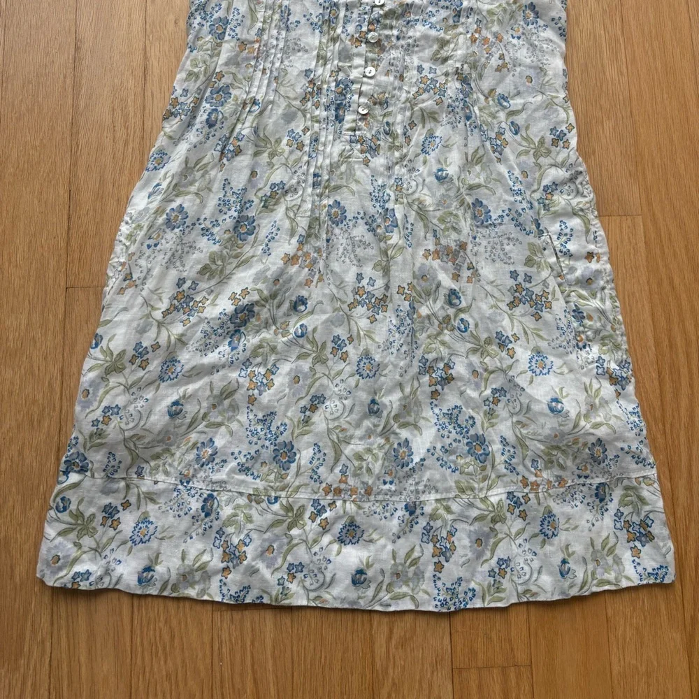 Faherty Floral Print Linen Isha Dress Small - Picture 6 of 6